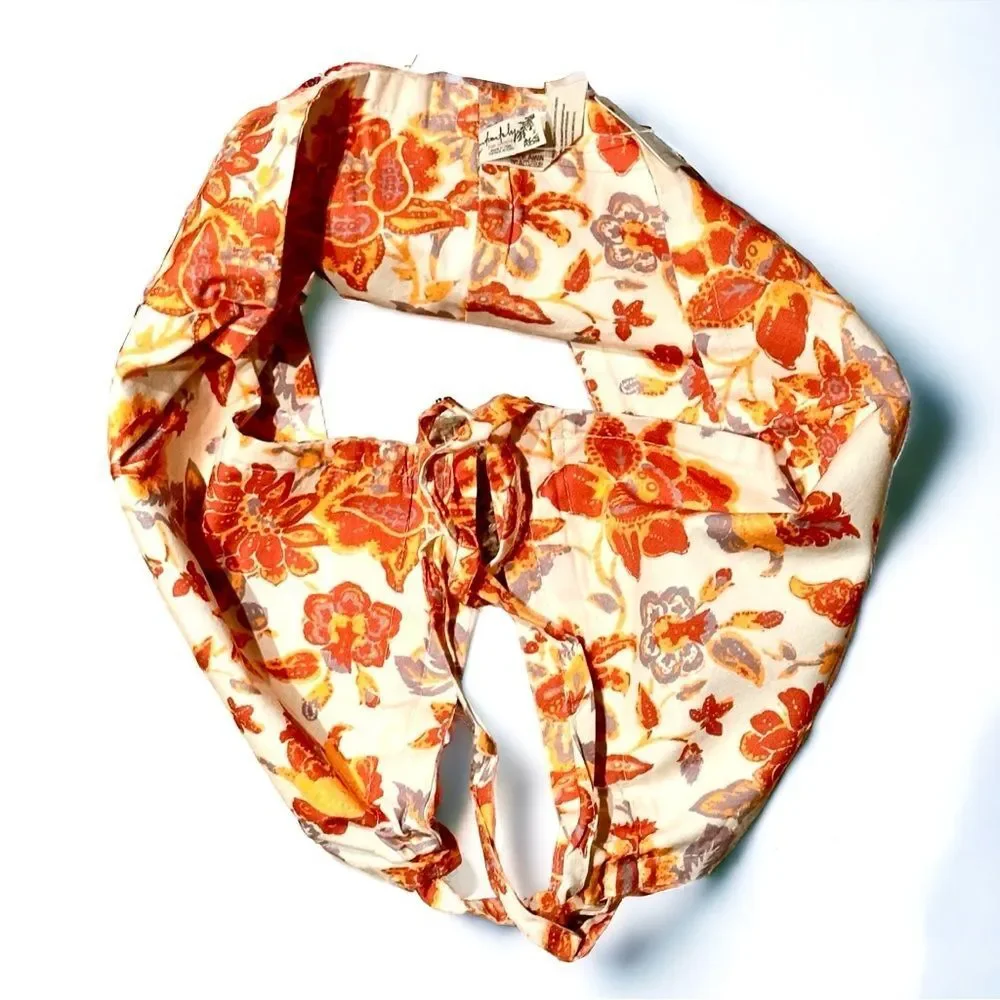 Free People Small convertable bandeau orange & white floral new with tags - Picture 10 of 14